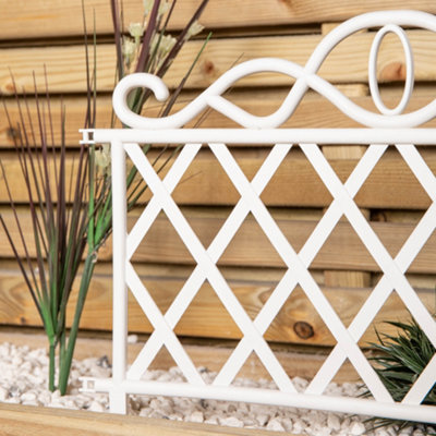 27cm White Plastic Garden Patio Lawn Border Fence Edging - 3