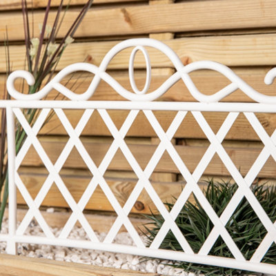 27cm White Plastic Garden Patio Lawn Border Fence Edging - 4