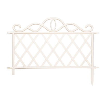 27cm White Plastic Garden Patio Lawn Border Fence Edging - 8