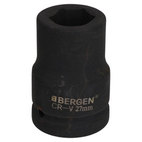 27mm Metric 1" Drive Deep Impact Socket 6 Sided Single Hex Thick Walled