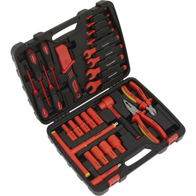 27pc VDE Insulated Tool Kit - 1500V DC EN 60900 - Ratchet Socket Spanner Driver