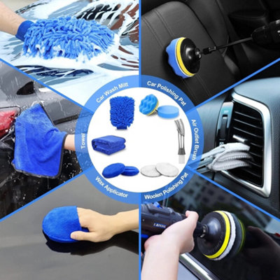 SATC 9-Piece Car Detailing Brush Set – Interior Duster, Wheel Cleaning Kit, Valet Pro Style