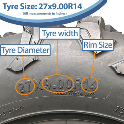 27x9.00R14 ATV Tyre 8ply P3137 OBOR 225/70R14 Outslope 73J Road Legal ...