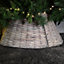 28/57cm Everlands KD Willow Christmas Tree Skirt Wicker Rattan - Small Grey Wash