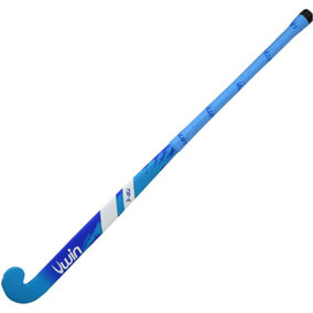 28 Inch Mulberry Wood Hockey Stick - BLUE/AQUA - Ultrabow Micro Comfort Grip