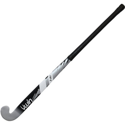 28 Inch Mulberry Wood Hockey Stick - SILVER/BLACK - Ultrabow Micro Comfort Grip