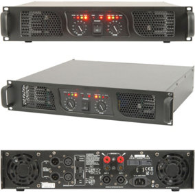 2800W Stereo Power Amplifier Professional 2 Ohm DJ Speaker System 19" 2U Rack