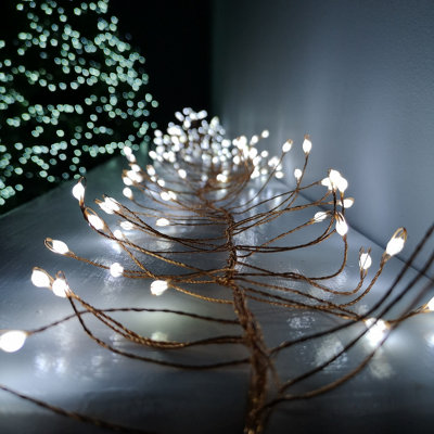 288 LED 1.8m Premier Christmas Outdoor 8 Function Gold Wire Lights in Cool White