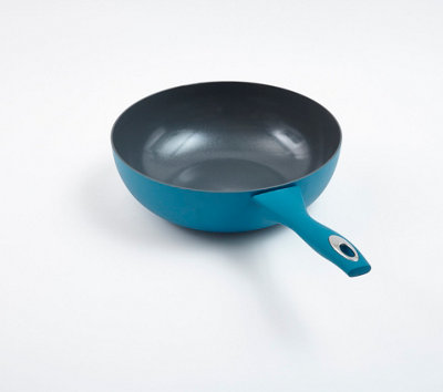 28cm Aluminium Non-Stick Wok in Teal