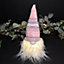 28cm Battery Light Up LED Plush Christmas Gonk Decoration in Pink Patterned Hat