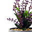 28cm Ceramic Tall Blue Planter with Artificial Purple Vitex Negundo Plant