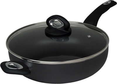 28cm Diamond Non-Stick Aluminum Induction Deep Sauté Pan With Lid P670