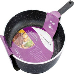 28CM Non Stick Frying Pan Cooking Kitchen Handle Stir Cook Marble Coated
