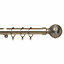28mm Bling Line Metal Curtain Pole Set 210-300cm Satin Nickel Finish with Rings, Finials, Brackets & Fittings