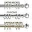 28mm Crystal End Metal Curtain Pole Set 120-210cm Antique Brass with Rings, Finials, Brackets & Fittings