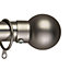 28mm Flat End Metal Curtain Pole Set 70-120cm Chrome Finish with Rings, Finials, Brackets & Fittings