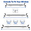 28mm Leaf Metal Curtain Pole Set 120-210cm Chrome Finish with Rings, Finials, Brackets & Fittings