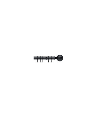 28mm  Nikola Ball End Metal Curtain Pole Set - Black