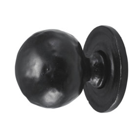 28mm No.4522 Old Hill Ironworks Hammered Ball Cabinet Knobs on Round Rose