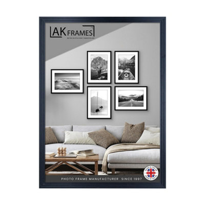 28x16 Black Modern Step Picture Frame - Perfect For Posters, Photos And ...