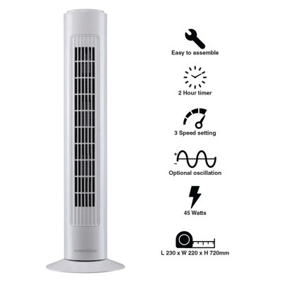29 Inch Cooling Tower Fan with Oscillation 3 Speed Settings