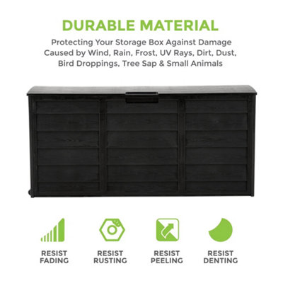 290L Garden Storage Deck Box with Wheels 112 x 49 x 54cm - 3