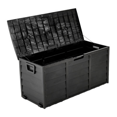 290L Garden Storage Deck Box with Wheels 112 x 49 x 54cm - 4