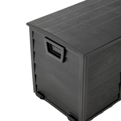 290L Garden Storage Deck Box with Wheels 112 x 49 x 54cm - 6