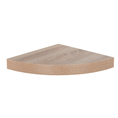 295mm floating hudson corner shelf kit, oak effect