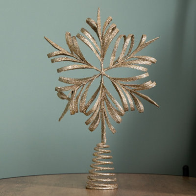 29cm Antique Gold Snowflake Christmas Tree Topper