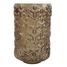 29cm Embossed Chestnut Glass Vase