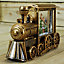 29cm Gold Water Spinner Christmas Train and with Santa Scene Decoration