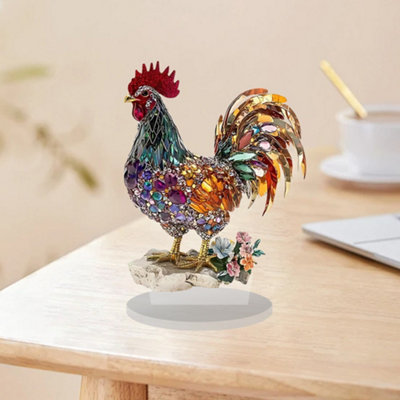 Kukje Rooster Card/ジュリアン・オピー/インテリア/アート 2D Flat Acrylic Creative and Colorful Lucky Rooster Ornament