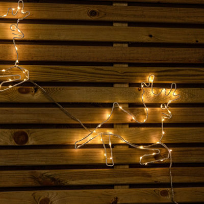 Wooden reindeer led christmas decoration