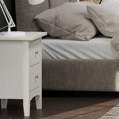 2drawer petite bedside cabinet, Como White