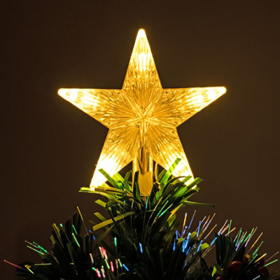 2FT (60cm) Green Fibre Optic Christmas Tree with Multi-coloured Fibre Optics and Red Berries - 3