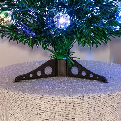 2FT (60cm) Green Fibre Optic Christmas Tree with Multi-coloured LED Lights and Baubles - 7