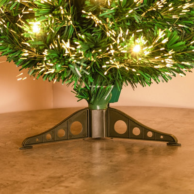 2FT (60cm) Green Fibre Optic Christmas Tree with Warm White LED Lights and Warm White Fibre Optics - 6