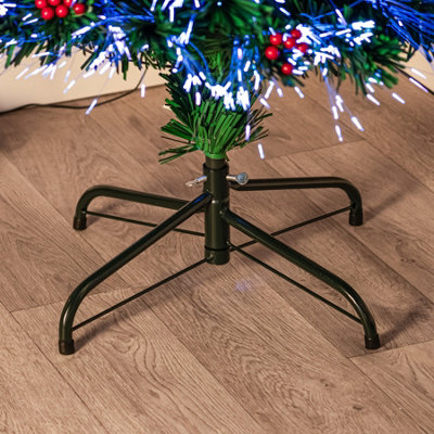 2FT (60cm) Green Fibre Optic Christmas Tree with Warm White LED Lights and Warm White Fibre Optics - 7