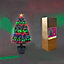 2Ft/60cm Multicolour 8 Modes Fibre Optic Christmas Tree LED Pre-Lit