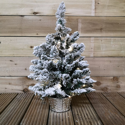 Mini Christmas Tree with Lights; 24In/2ft Snow Flocked Pre-lit Tabletop outlet Christma