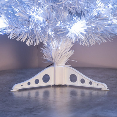 2FT (60cm) White Fibre Optic Tree with White LED Lights and White Fibre Optics - 5