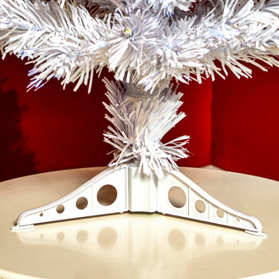 2FT (60cm) White Fibre Optic Tree with White LED Lights and White Fibre Optics - 7