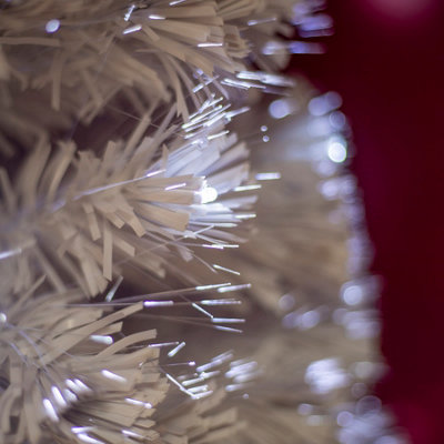 2FT (60cm) White Fibre Optic Tree with White LED Lights and White Fibre Optics - 9
