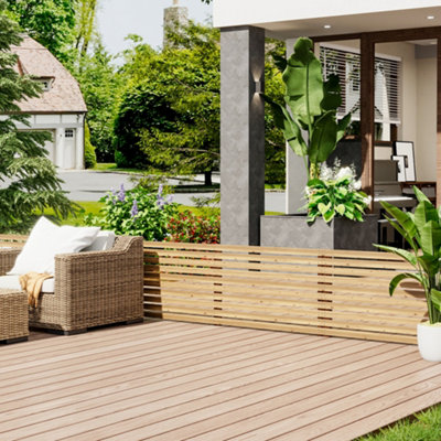 2FT Lap Wooden Fence panel for Garden and Patio Landscaping 1.8m W x 0.6m H