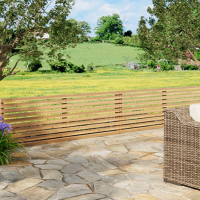 2FT Lap Wooden Fence panel for Patio Landscaping 1.8m W x 0.6m H