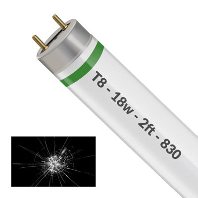 2ft T8 18w Warm White Shatterproof Fluorescent Tube