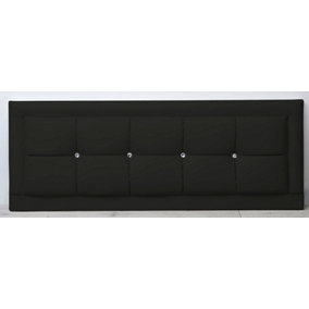 2ft6 20inch   Black Leather Venice With Crystal Button