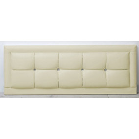 2ft6 20inch  Cream Leather Venice With Crystal Button