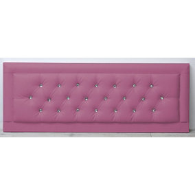 2ft6 20inch    Pink Leather Miami Chesterfield With Crystal Button